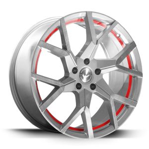 BARRACUDA TZUNAMEE EVO Silver brushed undercut Trimline red Wheel 8x18 - 18 inch 5x114,3 bolt circle