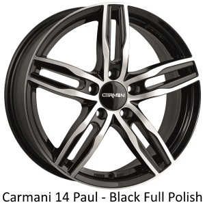 Carmani 14 Paul black polish Wheel 6,5x16 - 16 inch 5x108 bold circle
