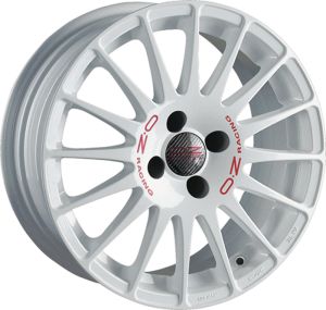 OZ SUPERTURISMO WRC WHITE + RED LETTERING Wheel 7x16 - 16 inch 4x108 bold circle