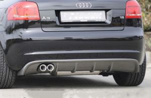 Heckeinsatz Rieger Tuning fr Doppelendrohr Sportauspuff links  passend fr Audi A3 8P