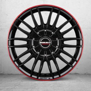 Borbet CW3 black glossy red ring Wheel 7,5x18 inch 5x120 bolt circle