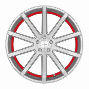 CORSPEED DEVILLE Silver-brushed-Surface/ undercut Color Trim rot 10,5x20 5x112 Lochkreis