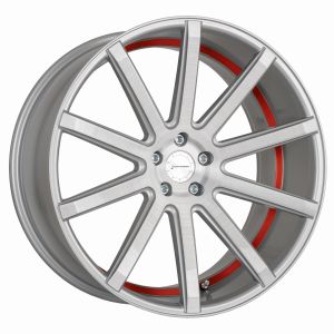 CORSPEED DEVILLE Silver-brushed-Surface/ undercut Color Trim rot 10,5x21 5x112 Lochkreis