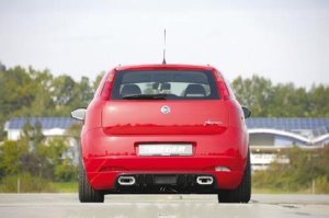 Rear apron, Rieger-Tuning out of ABS incl. alloy-mesh fits for Fiat Grande Punto