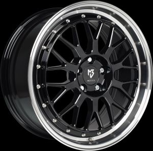 MB Design LV1 black shiney polished Wheel 7x17 - 17 inch 4x100 bolt circle