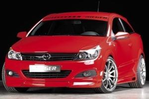 Frontstostange mit Tagfahrlichtaussparung und groe Aussparung fr Scheinwerferreinigung Rieger Tuning passend fr Opel Astra H & GTC