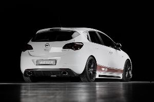 Heckeinsatz fr Sport Endschalldmpfer links/rechts 2x140x90mm Carbon-Look Rieger Tuning passend fr Opel Astra J