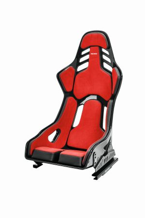Recaro Podium GF | Alcantara red / leather black | size L Seat shell made of glass fiber reinforced plastic (GRP) |  RECARO Podium GF L: with cushion pads for taller drivers |  ABE and FIA homologation |  Suitable for racetrack and street |  Sporty seatin