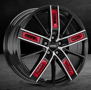 RONAL R67 Red Right                                                          JETBLACK-frontpolished          8.5x20 / 5x112