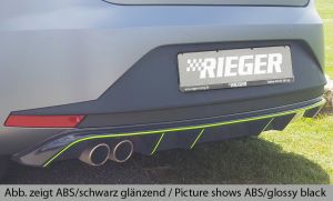 Rieger rear skirt insert FR black gloss fits for Seat Leon 5F