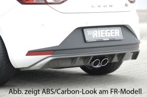 Rieger Heckschrzenansatz ABS schwarz Endrohr mittig passend fr Seat Leon 5F