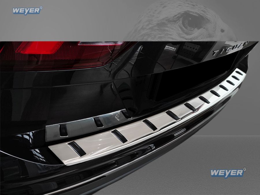 Weyer Edelstahl Ladekantenschutz passend für VW Tiguan II + Tiguan