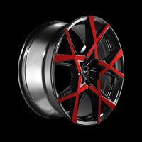 BARRACUDA PROJECT X Gloss black Flashred Wheel 10x22 - 22 inch 5x112 bolt circle