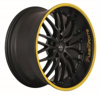 BARRACUDA VOLTEC T6 Mattblack Puresports / Color Trim gelb Wheel 8x18 - 18 inch 5x112 bolt circle