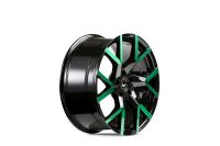BARRACUDA TZUNAMEE EVO Black gloss flashgreen Wheel 8x18 - 18 inch 5x100 bolt circle