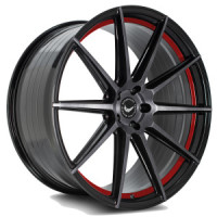 BARRACUDA PROJECT 2.0 Higloss-Black brushed Surface/undercut Colour trim rot Wheel 10,5x22 - 22 inch 5x112 bolt circle