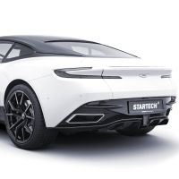 Startech exhaust tips silver, bracket carbon fits for Aston Martin DB11