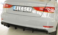 Rieger rear diffusor insert for two tips left black shiney fits for Audi A3 8V