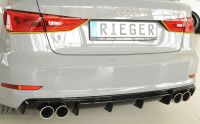 Rieger rear diffusor insert for two tips left/right black shiney fits for Audi A3 8V