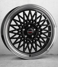 Borbet B black rim polished Wheel 7x17 inch 4x100 bolt circle