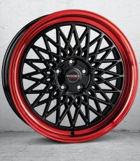Borbet B black rim red Wheel 7x17 inch 4x100 bolt circle