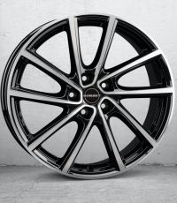 Borbet V black polished glossy Wheel 7x19 inch 5x108 bolt circle
