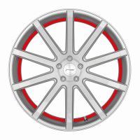 CORSPEED DEVILLE Silver-brushed-Surface/ undercut Color Trim rot 8,5x19 5x114,3 Lochkreis
