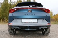 Fox sport exhaust part fits for CUPRA Formentor 4x4 half system from catalytic converter - 2x100 Typ 25 inside und 2x90 Typ 25 outside