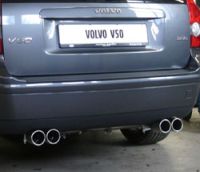 FOX Sportauspuff passend fr Volvo V50/ S40 II Endschalldmpfer Ausgang rechts/links - 2x76 Typ 13 rechts/links - 2,0l 100kW - Rohrdurchmesser: 63,5mm - Halbanlage ab Kat