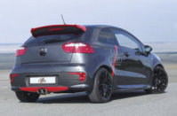 Giacuzzo rear diffuser for central exhaust gloss black fits for Kia Rio UB