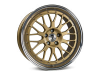 MB Design LV1 Gold shiny polished Wheel 7x17 - 17 inch 4x100 bolt circle