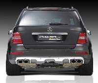 Piecha Evorian RS rear apron for 4-pipe exhaust without cut out for trailer hitch, without tips fits for Mercedes M-Klasse W164