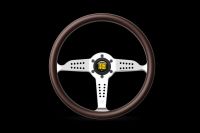 MOMO Super Grand Prix steering wheel D=350mm Mahogany wood / walnut wood spokes: silver