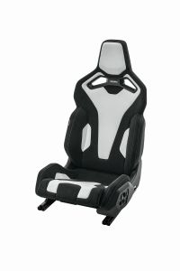 RECARO Sport C leather white / Dinamica black Fully electric 8-way adjustment (backrest, longitudinal adjustment, seat height, seat tilt), easy-to-use switch element, extremely slim design, very low hip point, fully upholstered headrest as standard, sport