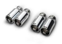 Remus Stainless steel tail pipe set 4 tail pipes  90 mm straight, rolled edge, chromed, with adjustable spherical clamp connection fits for _Endrohre 4 Endrohre gerade